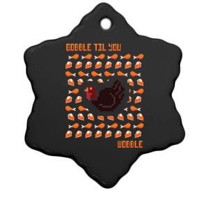 Gobble Til You Wobble Ceramic Star Ornament