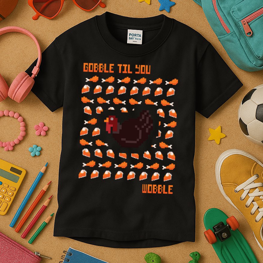 Gobble Til You Wobble Kids T-Shirt