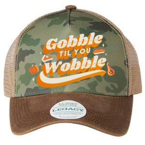 Gobble Til You Wobble Funny Thanksgiving Legacy Tie Dye Trucker Hat