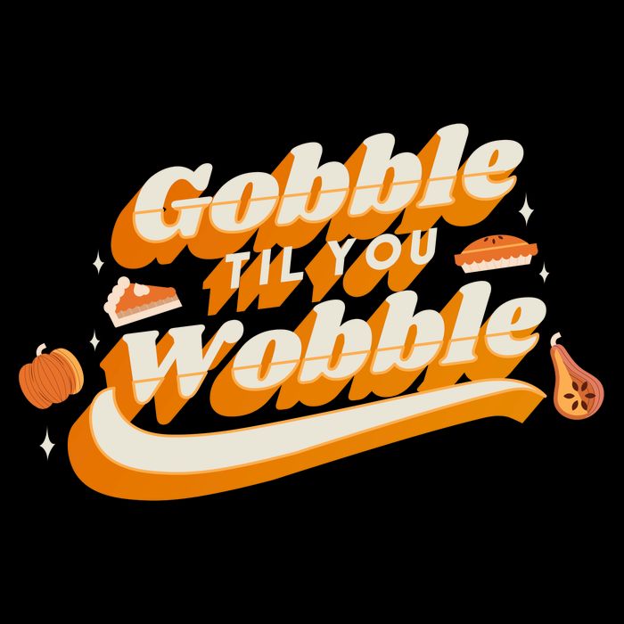 Gobble Til You Wobble Funny Thanksgiving Youth Performance Sprint T-Shirt