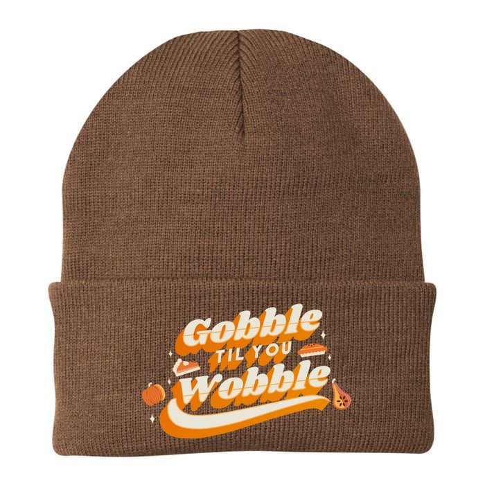 Gobble Til You Wobble Funny Thanksgiving Knit Cap Winter Beanie