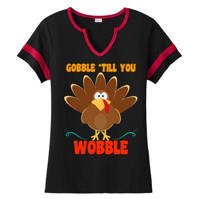 Gobble Till You Wobble Ladies Halftime Notch Neck Tee