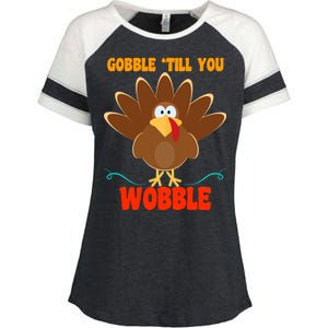 Gobble Till You Wobble Enza Ladies Jersey Colorblock Tee