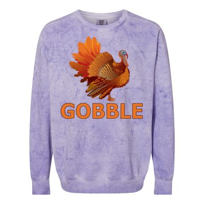 Gobble Turkey Thanksgiving Colorblast Crewneck Sweatshirt