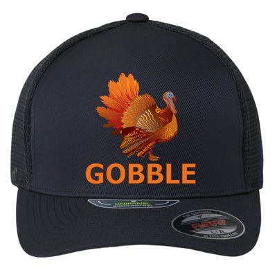 Gobble Turkey Thanksgiving Flexfit Unipanel Trucker Cap