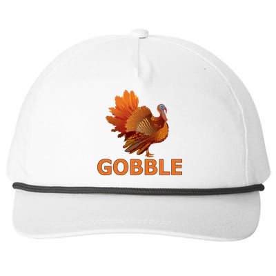 Gobble Turkey Thanksgiving Snapback Five-Panel Rope Hat