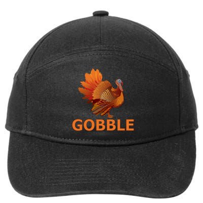 Gobble Turkey Thanksgiving 7-Panel Snapback Hat