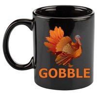 Gobble Turkey Thanksgiving 11oz C Handle Ceramic Mug