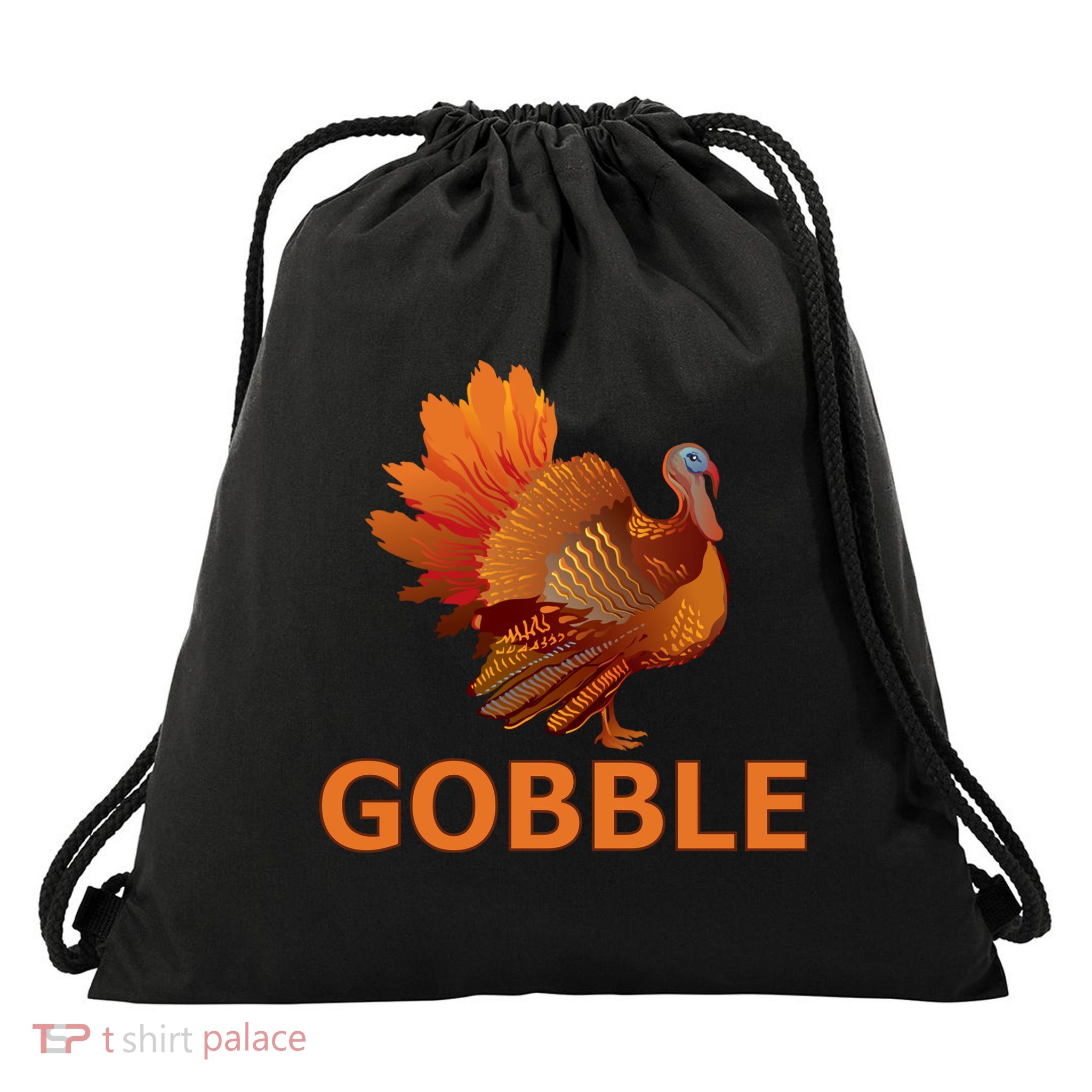 Gobble Turkey Thanksgiving Drawstring Bag
