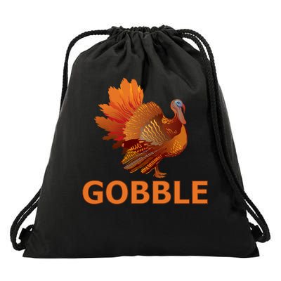 Gobble Turkey Thanksgiving Drawstring Bag