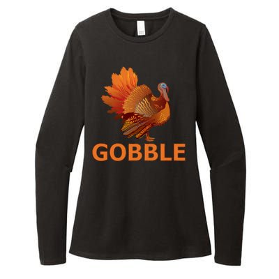 Gobble Turkey Thanksgiving Womens CVC Long Sleeve Shirt