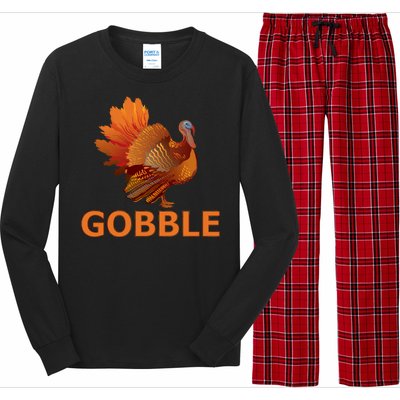 Gobble Turkey Thanksgiving Long Sleeve Pajama Set