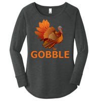 Gobble Turkey Thanksgiving Women's Perfect Tri Tunic Long Sleeve Shirt