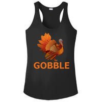 Gobble Turkey Thanksgiving Ladies PosiCharge Competitor Racerback Tank