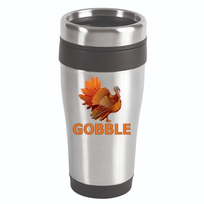 Gobble Turkey Thanksgiving 16oz Travel Tumbler