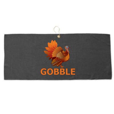 Gobble Turkey Thanksgiving Large Microfiber Waffle Golf Towel