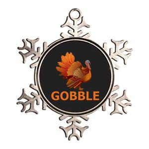 Gobble Turkey Thanksgiving Metallic Star Ornament