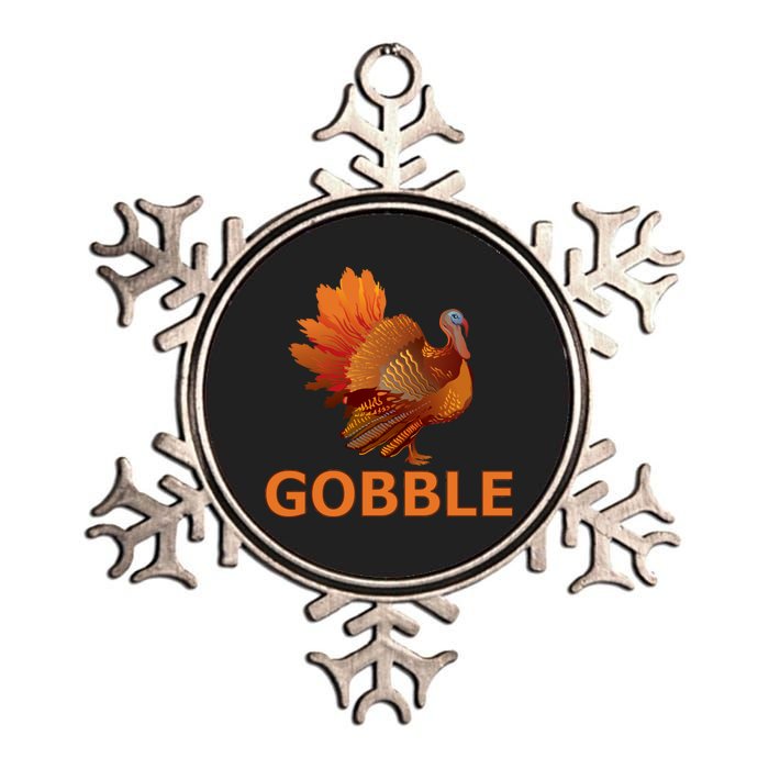 Gobble Turkey Thanksgiving Metallic Star Ornament