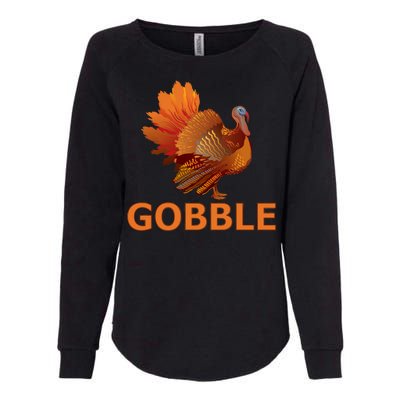 Gobble Turkey Thanksgiving Womens California Wash Sweatshirt