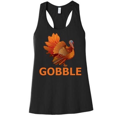 Gobble Turkey Thanksgiving Women's Racerback Tank