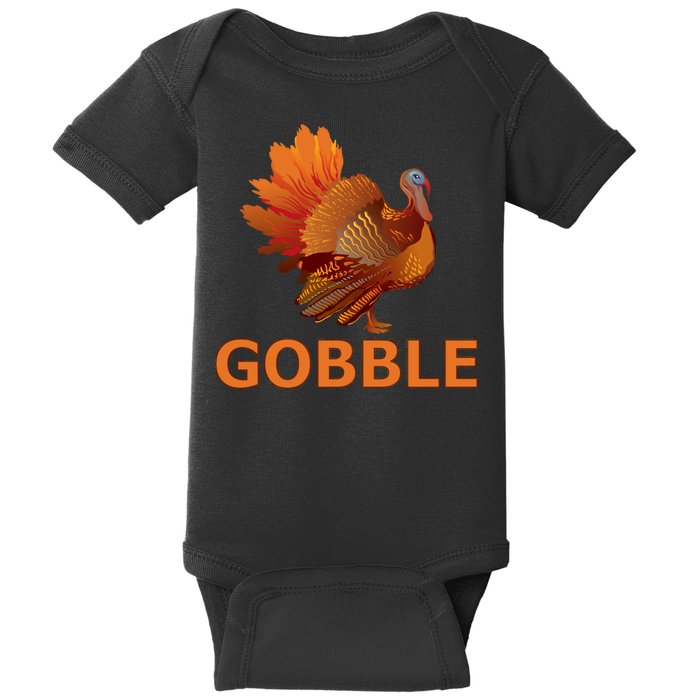 Gobble Turkey Thanksgiving Baby Bodysuit