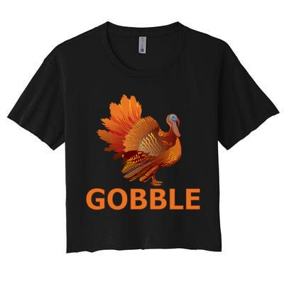 Gobble Turkey Thanksgiving Crop Top