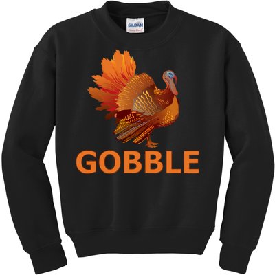 Gobble Turkey Thanksgiving Kids Sweatshirt