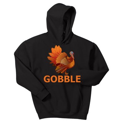 Gobble Turkey Thanksgiving Kids Hoodie