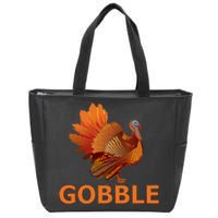 Gobble Turkey Thanksgiving Zip Tote Bag