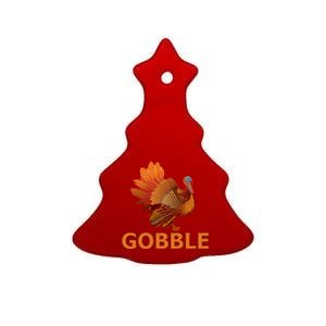 Gobble Turkey Thanksgiving Ceramic Tree Ornament