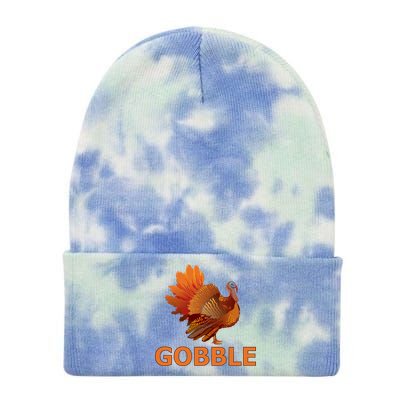 Gobble Turkey Thanksgiving Tie Dye 12in Knit Beanie