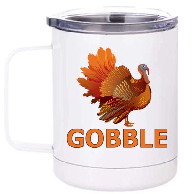 Gobble Turkey Thanksgiving 12 oz Stainless Steel Tumbler Cup