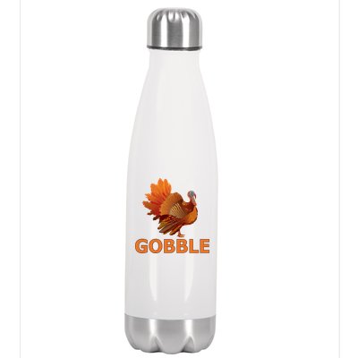 Gobble Turkey Thanksgiving Stainless Steel Insulated Water Bottle