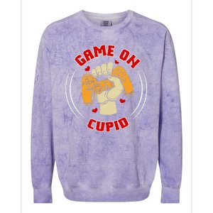 Game On Cupid Video Gaming Valentine Colorblast Crewneck Sweatshirt