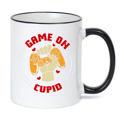 Game On Cupid Video Gaming Valentine 11oz Black Color Changing Mug