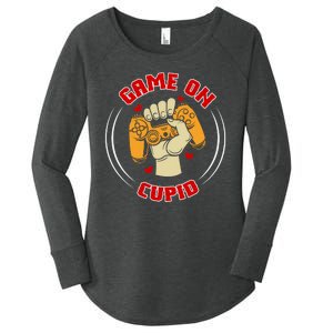 Game On Cupid Video Gaming Valentine Women's Perfect Tri Tunic Long Sleeve Shirt