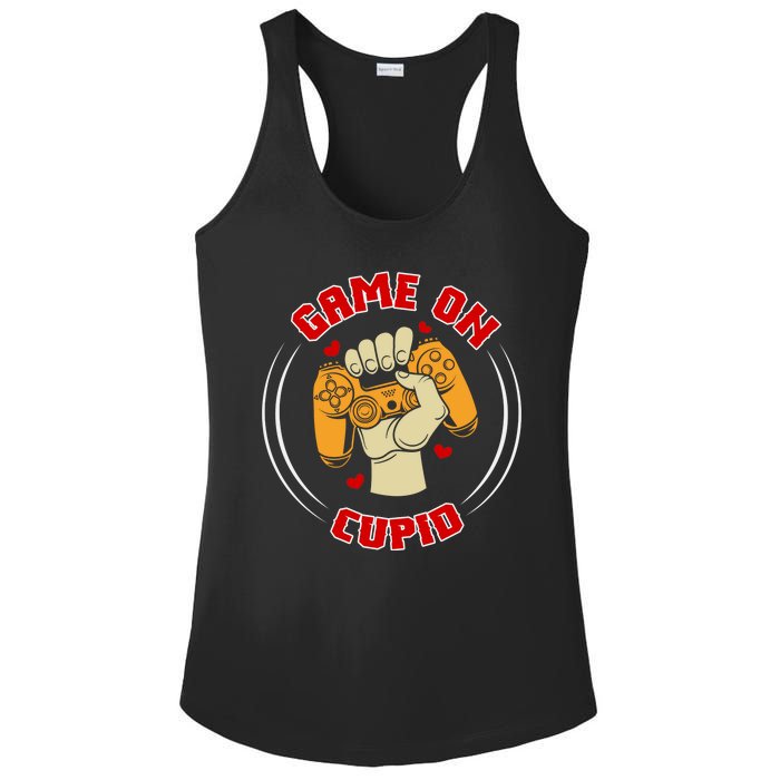 Game On Cupid Video Gaming Valentine Ladies PosiCharge Competitor Racerback Tank