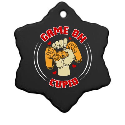 Game On Cupid Video Gaming Valentine Ceramic Star Ornament