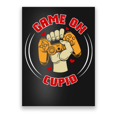 Game On Cupid Video Gaming Valentine Poster