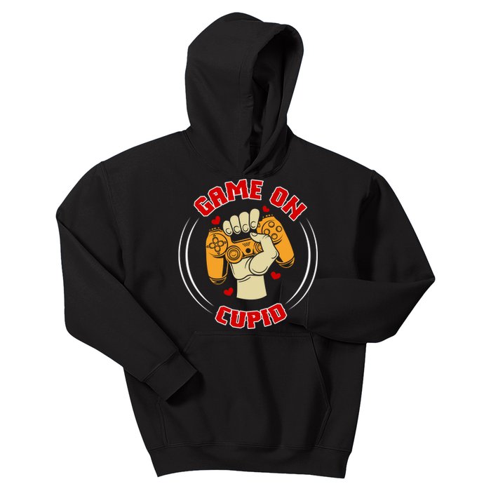 Game On Cupid Video Gaming Valentine Kids Hoodie