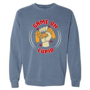 Game On Cupid Video Gaming Valentine Garment-Dyed Sweatshirt