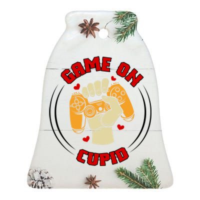 Game On Cupid Video Gaming Valentine Ceramic Bell Ornament