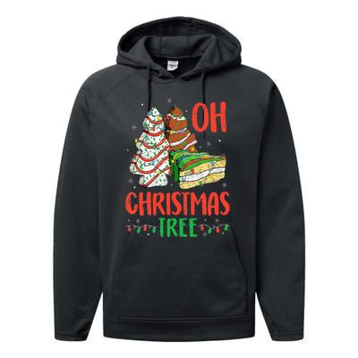 Groovy Oh Christmas Tree Cakes Debbie Becky Jen Cake Lovers Performance Fleece Hoodie