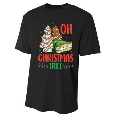 Groovy Oh Christmas Tree Cakes Debbie Becky Jen Cake Lovers Performance Sprint T-Shirt