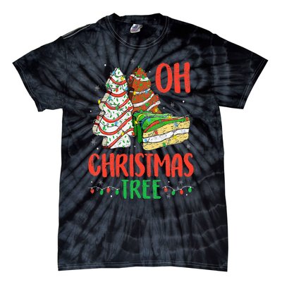 Groovy Oh Christmas Tree Cakes Debbie Becky Jen Cake Lovers Tie-Dye T-Shirt