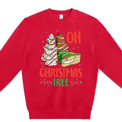 Groovy Oh Christmas Tree Cakes Debbie Becky Jen Cake Lovers Premium Crewneck Sweatshirt