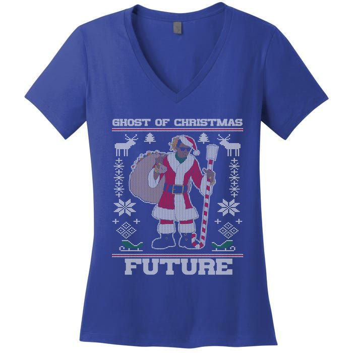 Ghost Of Christmas Future Ugly Christmas Rap Gift Women's V-Neck T-Shirt