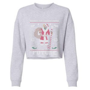 Ghost Of Christmas Future Ugly Christmas Rap Gift Cropped Pullover Crew