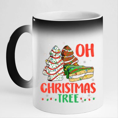 Groovy Oh Christmas Tree Cakes Debbie Becky Jen Cake Lovers 11oz Black Color Changing Mug