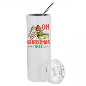 Groovy Oh Christmas Tree Cakes Debbie Becky Jen Cake Lovers Stainless Steel Tumbler